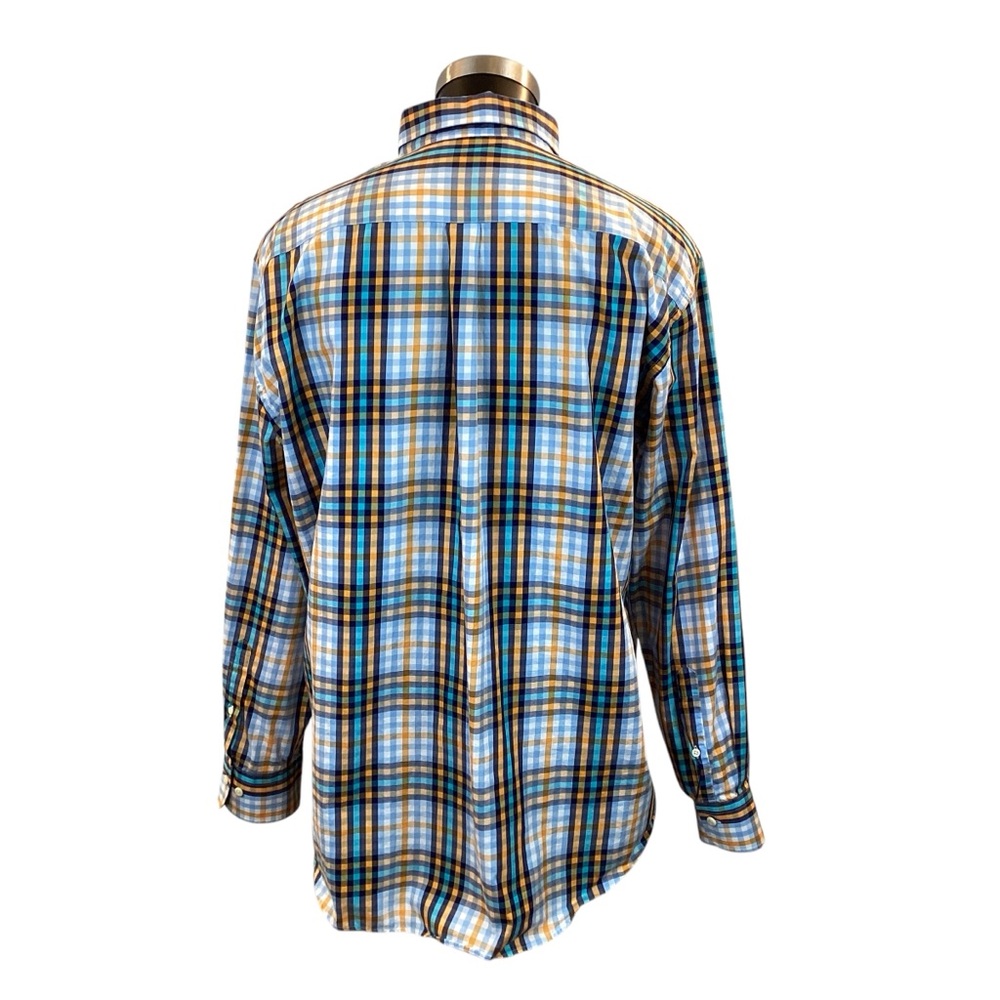 Peter Millar Multi-Color Checked Button Up Cotton… - image 3